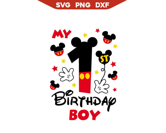 My 1st Birthday Boy Mickey Svg Png