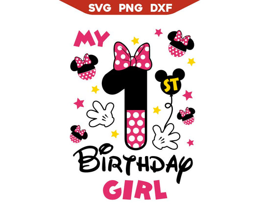 My 1st Birthday Girl Minnie Svg Png