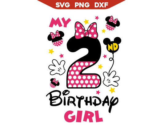My 2nd Birthday Girl Minnie Svg Png