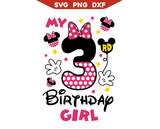 My 3rd Birthday Girl Minnie Svg Png