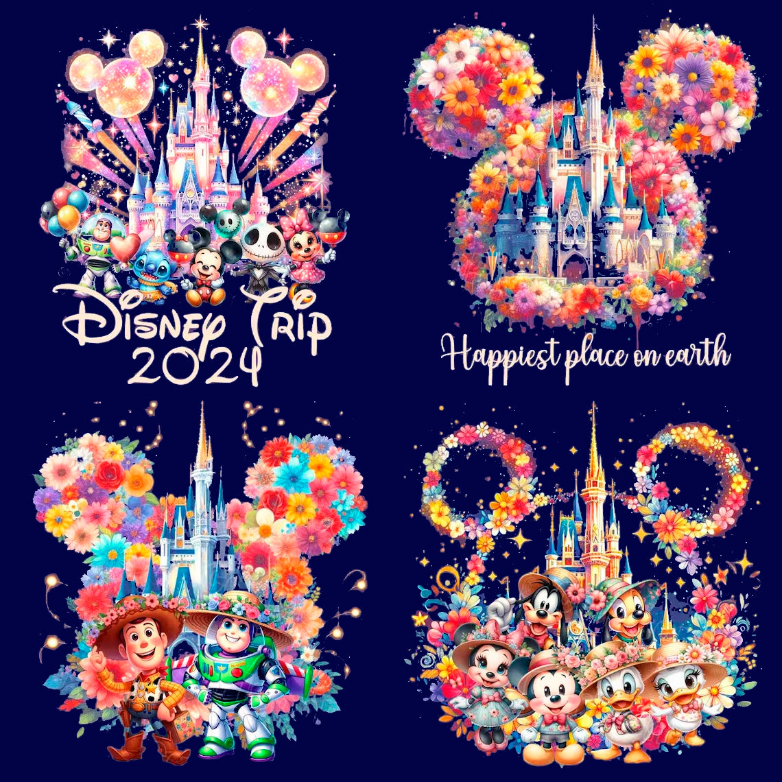 Bundle Disney Family Trip 2025 Png, Designs Magical Castle Png