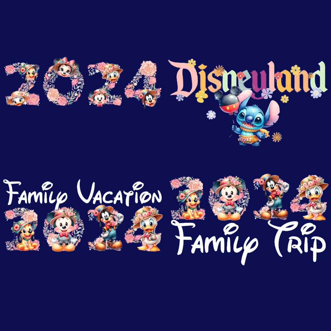 Bundle Disney Family Trip 2025 Png, Designs Magical Castle Png