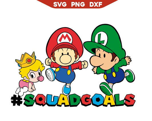 Newborn Mario Luigi Birthday Svg