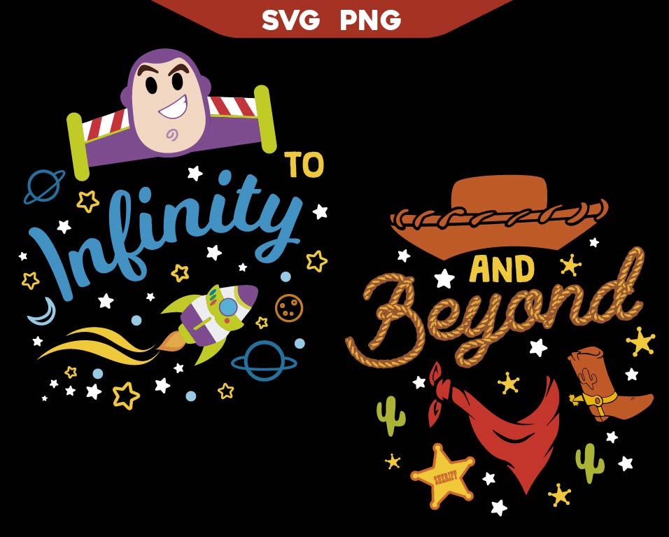 Night Design Two Infinity and Beyond Svg Png
