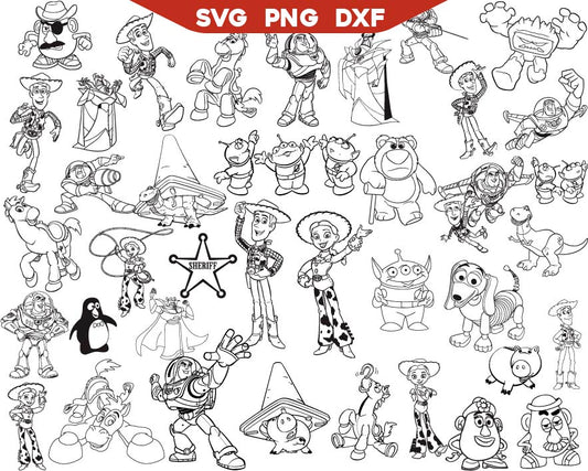Outline Toy Story Svg, Toy Story Svg