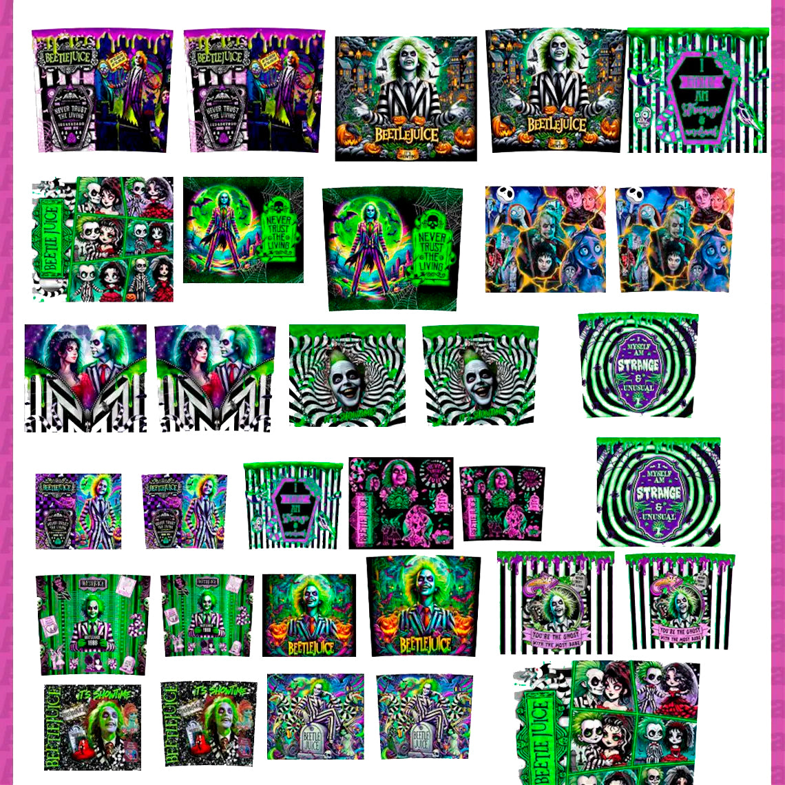 Pack Beetlejuice Png Design, The Burtons Png, Horror Movie Png
