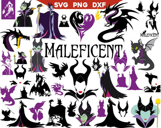 Pack Maleficent Svg, Maleficent Png Bundle