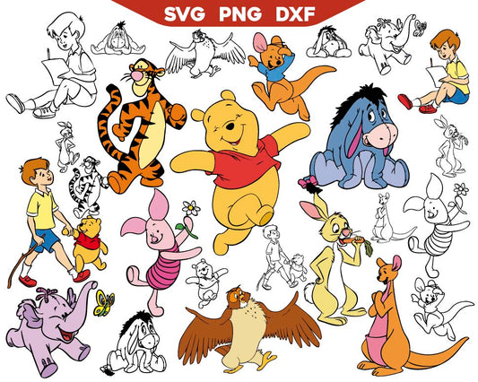 Pooh Friends Characters Svg Pack