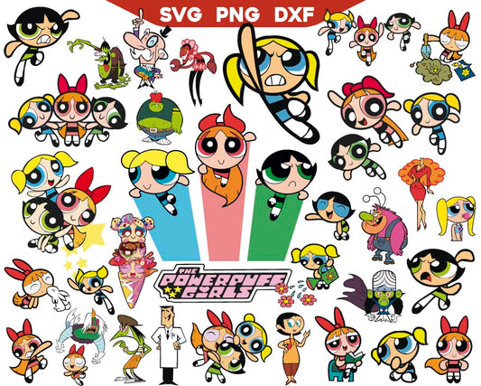 Powerpuff Girls Svg Bundle, Cartoon Characters Svg