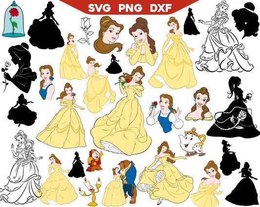 Princess Belle Svg Bundle, Beauty Svg Png