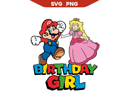 Princess Peach Birthday Girl Svg Png