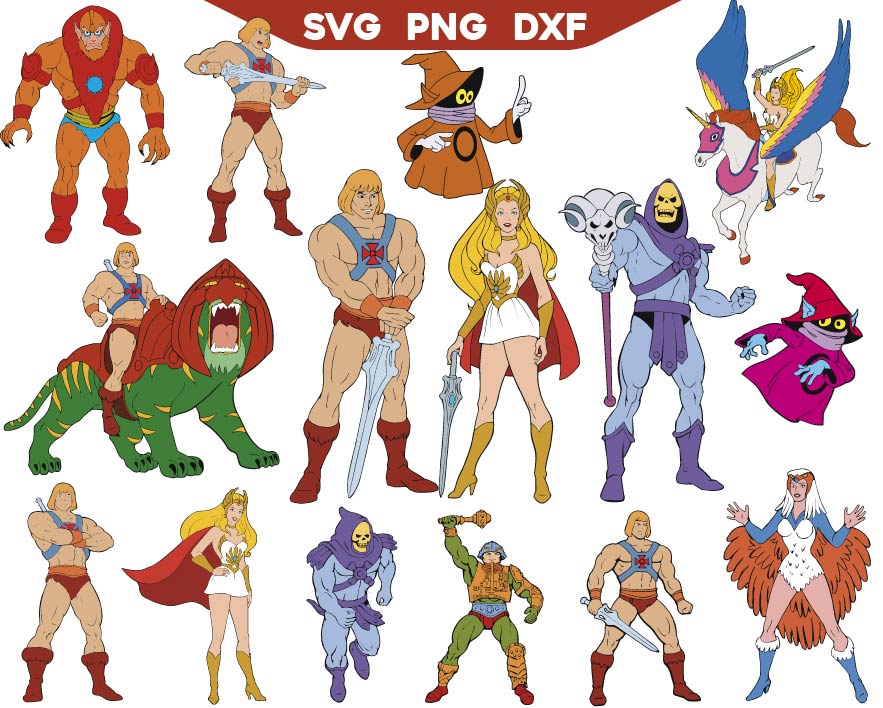  Retro Cartoon Svg Bundle, Skeletor Svg