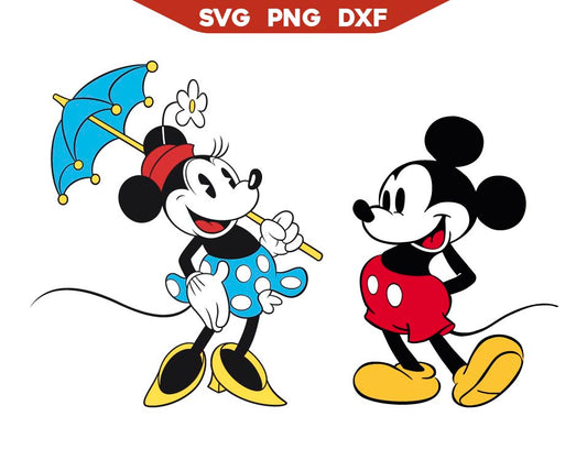 Retro Mickey and Minnie Svg Png