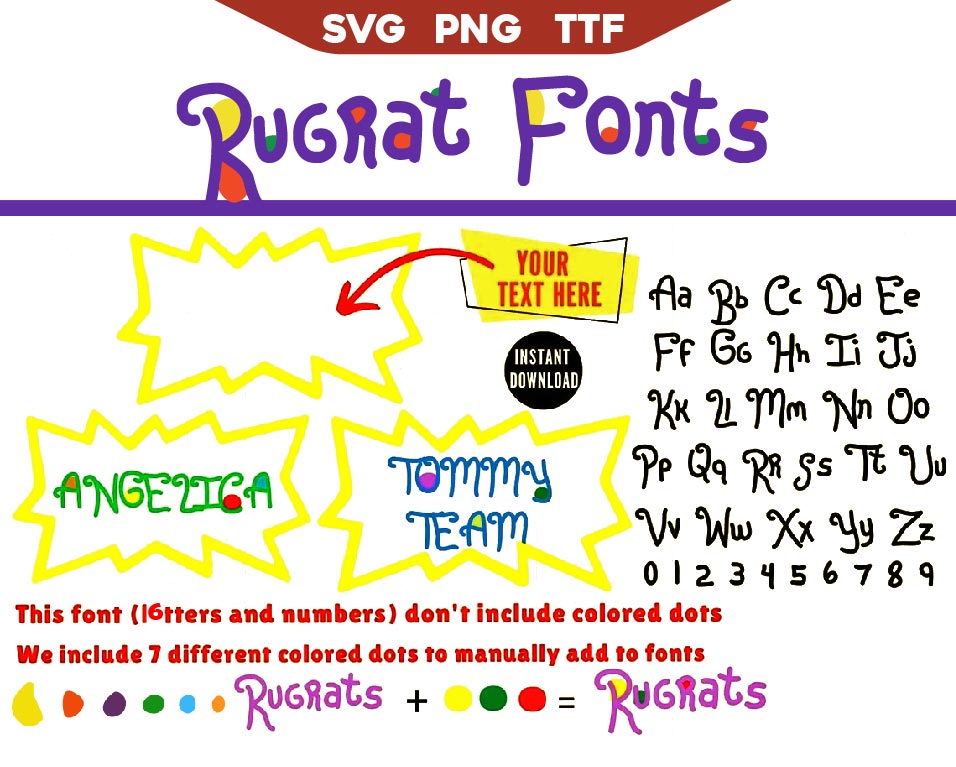 Rugrats Font Svg Bundle