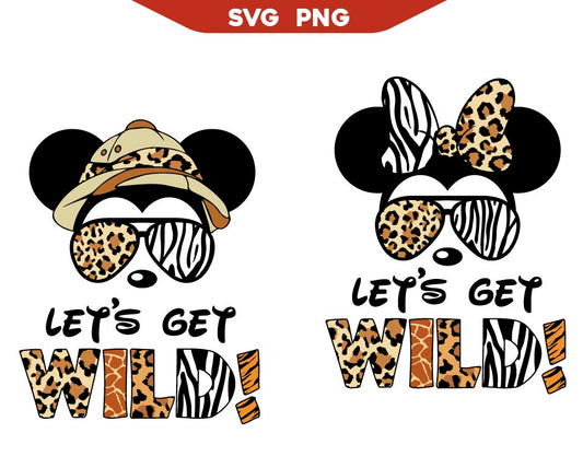 Safari Wild Life Svg, Mickey Let's Get Wild Svg Png