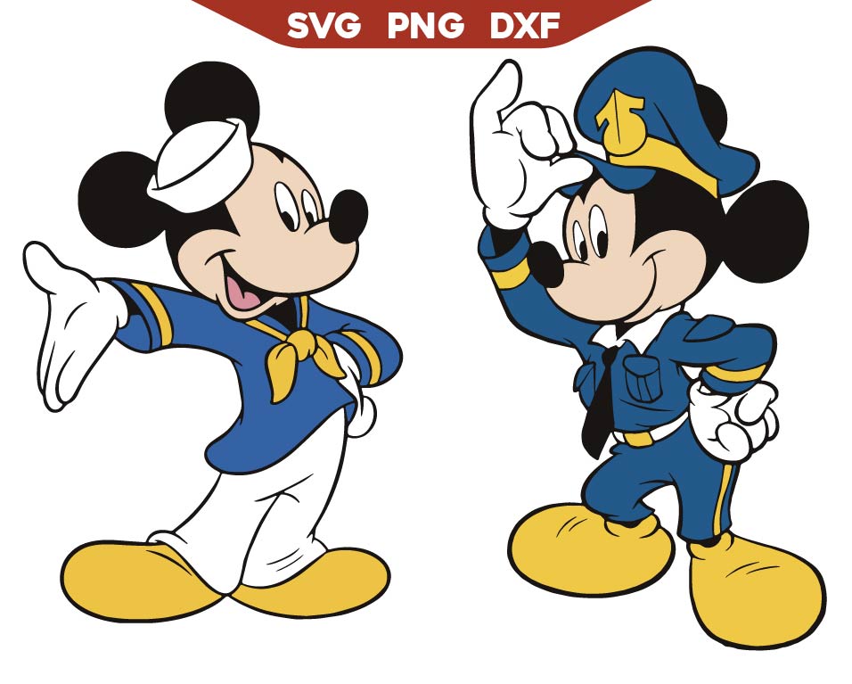Sailor Mickey Svg, Captain Mickey Svg Png