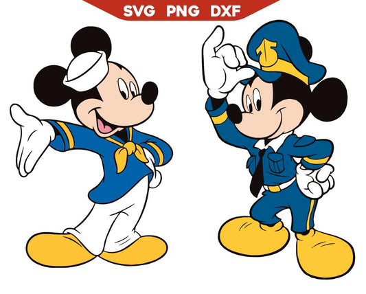 Sailor Mickey Svg, Captain Mickey Svg Png