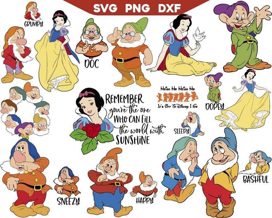 Seven Dwarf Svg Bundle, Snow White For Cricut Svg 
