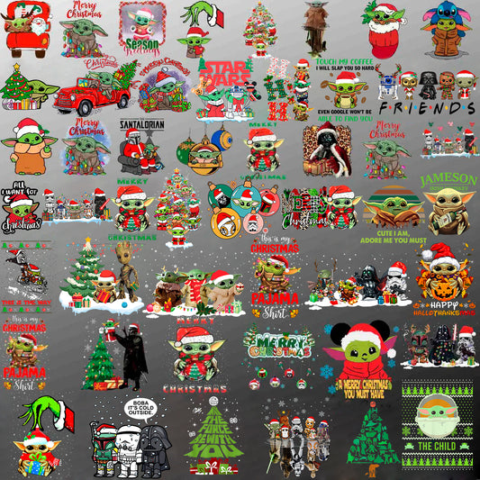 Star Wars Baby Yoda Christmas Png Pack, Disney Christmas Png (2)