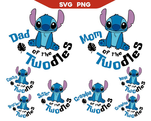 Stitch Family Twodles Svg Bundle