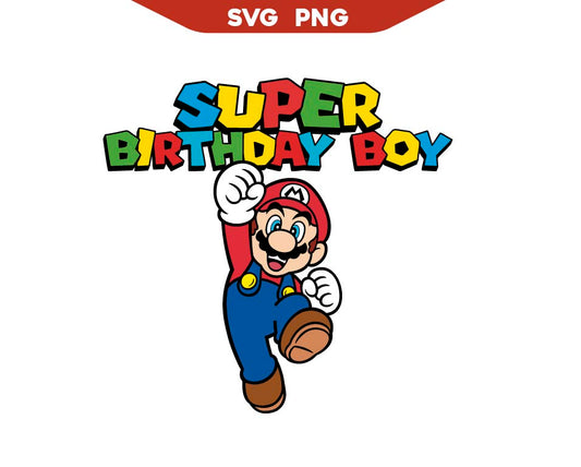 Super Mario Gaming Online Birthday Boy Svg Png