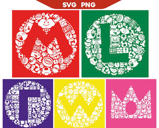 Super Mario Mosaic Svg Bundle