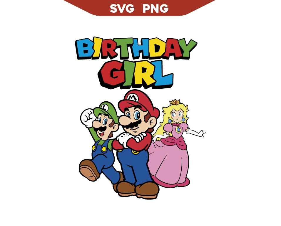 Super Peach Birthday Girl Svg Png