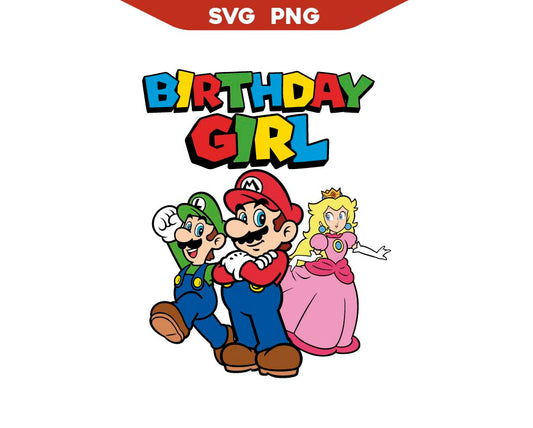 Super Peach Birthday Girl Svg Png