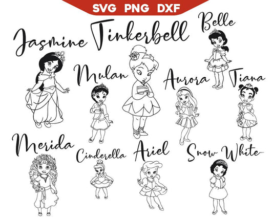 Teen Princess Outline Svg Pack
