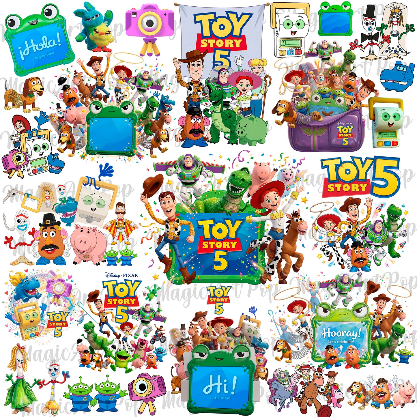 Toy Story 5 Characters Png Bundle, Buzz Lightyear Png, Woody And Friends Png Shirts 2