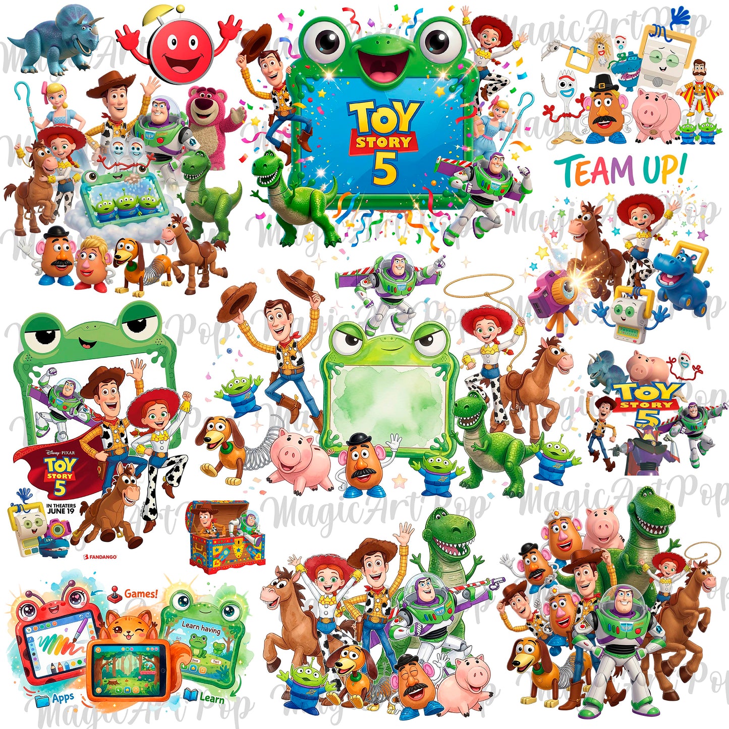 Toy Story 5 Characters Png Bundle, Buzz Lightyear Png, Woody And Friends Png Shirts 3