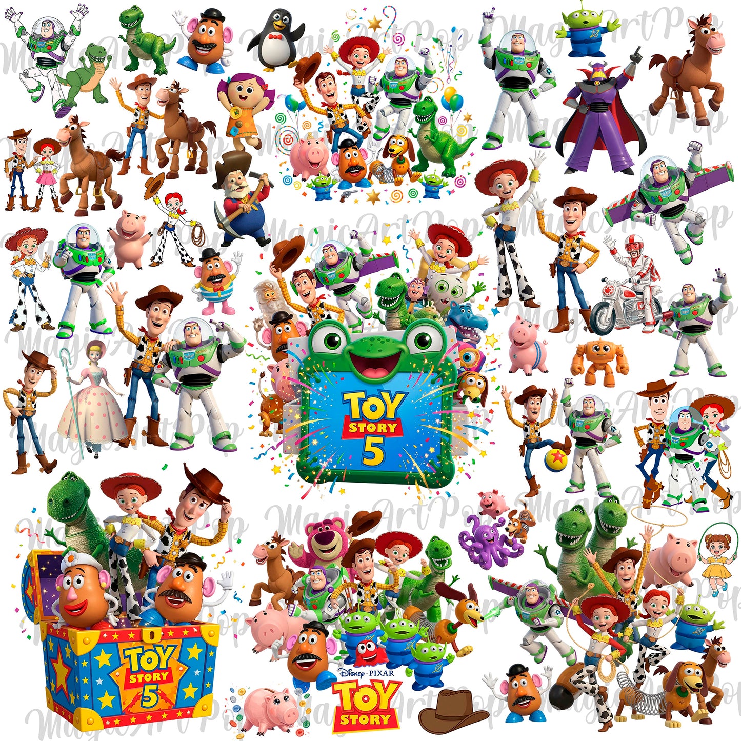 Toy Story 5 Png Bundle, Buzz Lightyear Png, Woody And Friends Png Shirts
