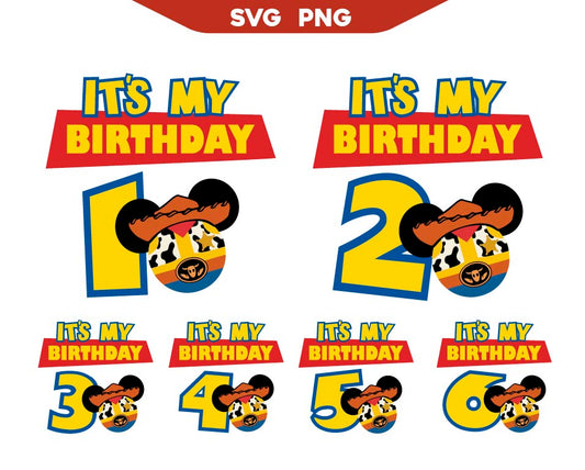 Toy Story It's My Birthday 1st to 6th Svg Bundle