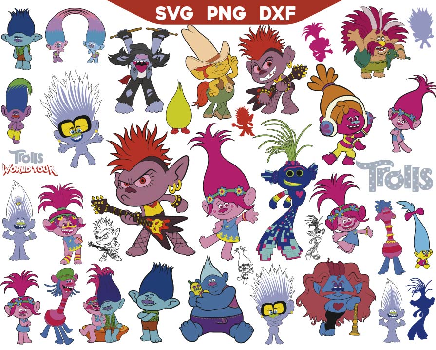 Trolls World Tour Svg Bundle