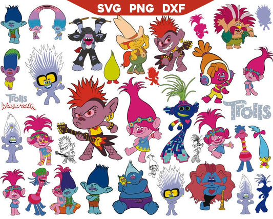 Trolls World Tour Svg Bundle