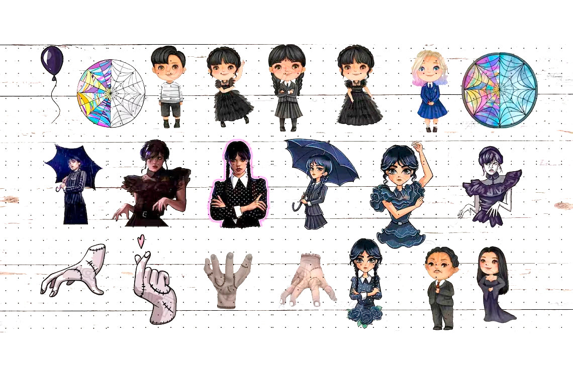 Bundle Wednesday Svg Png, Merlina Addams Svg, Addams Family Svg