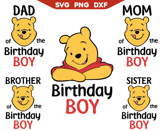 Winnie The Pooh Birthday Boy Svg Bundle